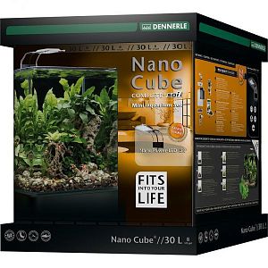 Нано-аквариум Dennerle NanoCube Complete+ SOIL 30 с расширенным комплектом и LED светильником, 30 л