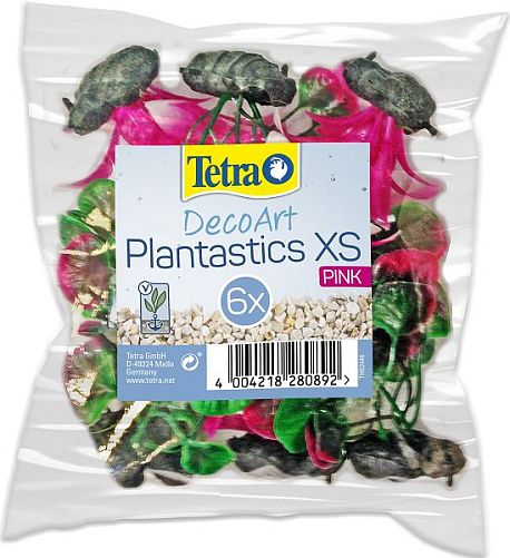 Растение пластиковое мини Tetra DecoArt Plant XS M Pink Refil розовое, 6 см, 6 шт.