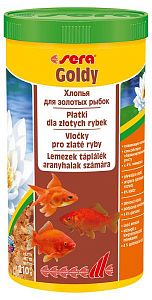Sera Goldy корм для мелких золотых рыбок и других холодноводных видов рыб, хлопья 1 л