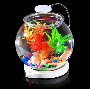Аквариум SUNSUN акриловый с&nbsp;LED светильником, круглый, 3,5&nbsp;л