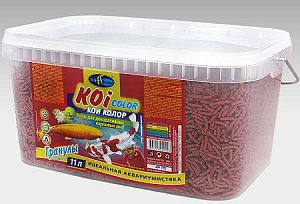 Корм Biodesign КОИ-КОЛОР для усиления окраса декоративных карповых рыб, плавающие палочки 11 л