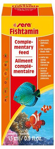 Sera Fishtamin витаминная добавка для аквариумных рыб, 15 мл
