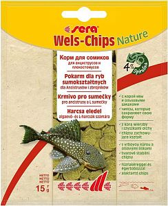 Основной корм Sera WELS CHIPS для придонных рыб, чипсы 15&nbsp;г