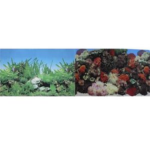 Фон Prime для аквариума двухсторонний Кораллы/Растительный, 50×100 см