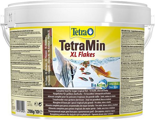 TetraMin XL основной корм для всех видов аквариумных рыб, крупные хлопья 10 л