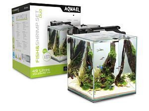 Aквариум Aquael SHRIMP SET DUO LED черный, 49 л, 35х35×40 см