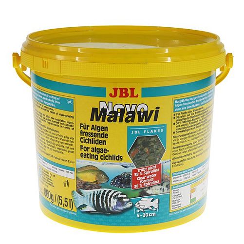 Корм JBL NovoMalawi для растительноядных цихлид из озер Малави и Таньгаика, хлопья 5,5 л