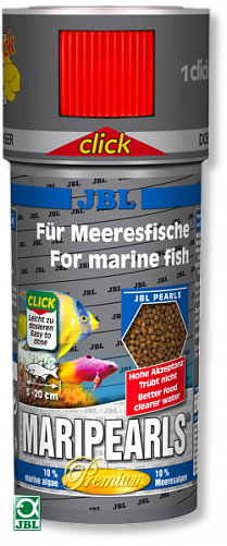 JBL MariPearls корм премиум-класса для морских обитателей, в банке с дозатором, гранулы 250 мл
