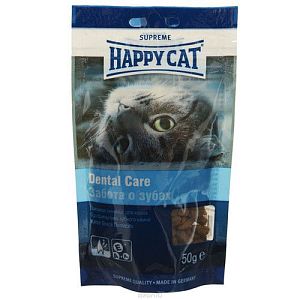 Лакомство HAPPY CAT подушечки Профилактика зубного камня, 50 г