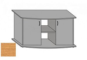 Тумба под аквариум LUX 245 л, фигурная, с 2 тонированными стеклянными дверцами+МДФ, дуб