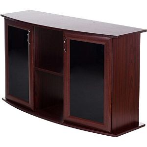 Тумба под аквариум LUX 245&nbsp;л, фигурная, с&nbsp;2&nbsp;тонированными стеклянными дверцами+МДФ, махагон