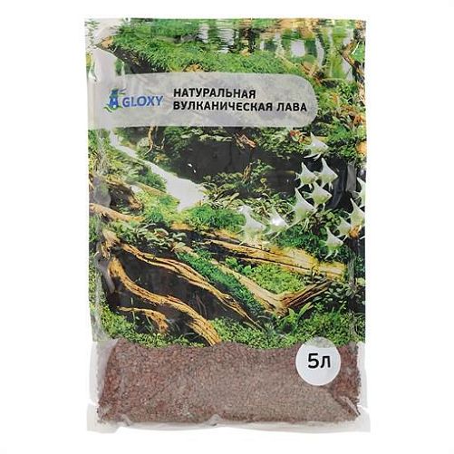 Лава Gloxy для растительного аквариума, красная, 3-5 мм, 5 л