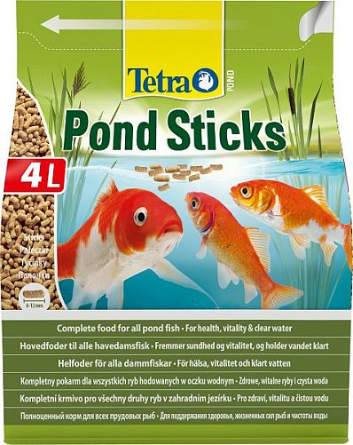 TetraPond Sticks основной корм для всех видов прудовых рыб, палочки 4 л