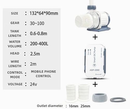 Помпа подъемная Jebao ADP-2000 с wi-fi, 2000 л/ч