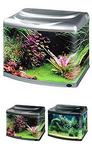 Аквариум Hailea с&nbsp;гнутыми передними углами/стеклом+фильтр RP-400, 60&nbsp;л, серебристый