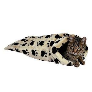 Тоннель TRIXIE для кошки, плюш, 60 см, D37 см, «Кошачьи лапки», бежевый