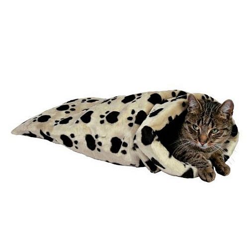 Тоннель TRIXIE для кошки, плюш, 60 см, D37 см, "Кошачьи лапки", бежевый