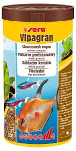 Sera Vipagran основной корм для всех видов рыб, гранулы 1 л