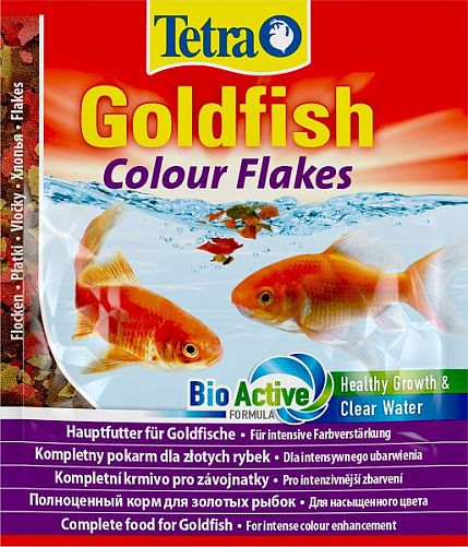 Tetra Goldfish Color Flakes корм для яркого окраса золотых рыбок, хлопья 12 г
