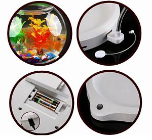 Аквариум SUNSUN акриловый с&nbsp;LED светильником, круглый, 3,5&nbsp;л