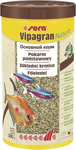 Основной корм Sera VIPAGRAN для всех видов рыб, гранулы 1 л