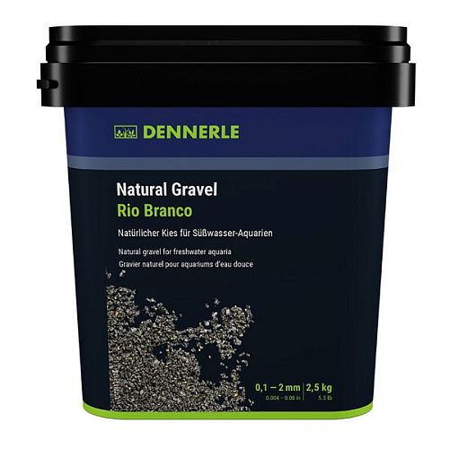 Грунт природный Dennerle Riu Branco 0,1-2 мм, черный, 2,5 кг