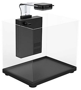 Аквариум Atman ZGT-20 черный, 12 л, 22,4×22,4×26 см в комплекте внутренний фильтр, LED светильник