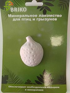 Минеральное лакомство BRIKO для птиц и грызунов, клубника 4,5×6 см