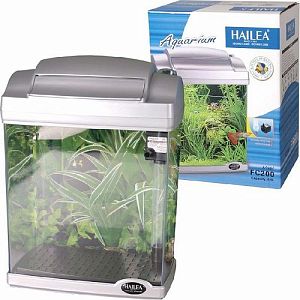 Мини-аквариум Hailea детский с&nbsp;фильтрацией и&nbsp;освещением, серебро, 4,8&nbsp;л, 21,5х14&times;28&nbsp;см