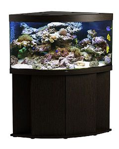Морской аквариум с тумбой STELLEX AQUA 400, угловой, 400 л, 91х91×150 см