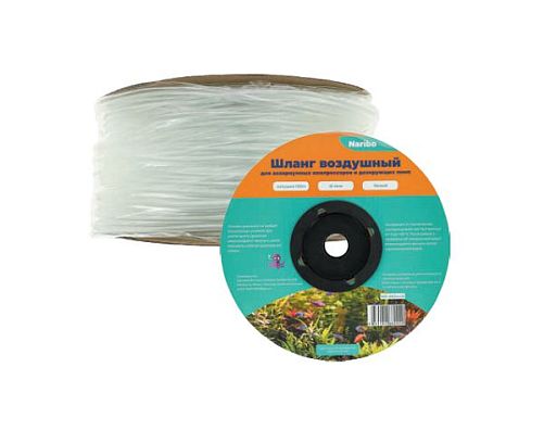 Шланг Naribo воздушный, прозрачный, ПВХ, мягкий, 4 мм, катушка 100 м