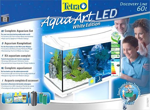 Аквариум Tetra AquaArt LED Tropical белый, 61,5х34х43 см, 60 л