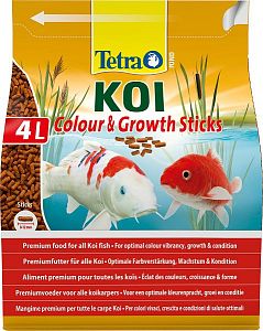 для прудовых рыб Tetra Корм Tetra Pond KOI Colour&Growth Sticks гранулы для роста, 4 л