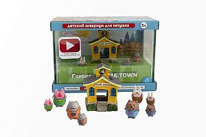 Аквариум для петушка Prime «Городок PRIME TOWN» детский, полный комплект с оборудованием и декором, 5 л