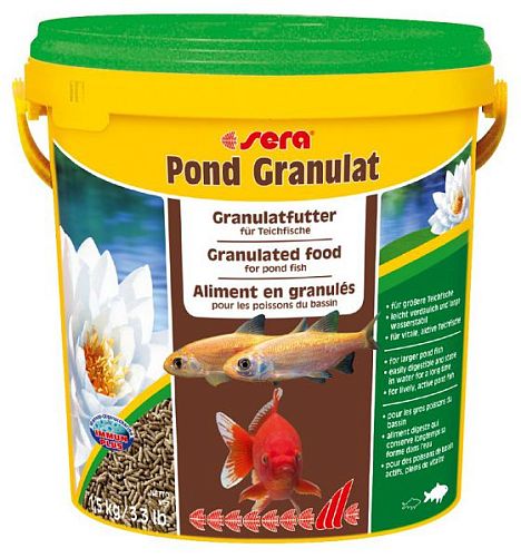 Sera Pond BIOGRANULAT основной корм для крупных прудовых рыб, гранулы 10 л