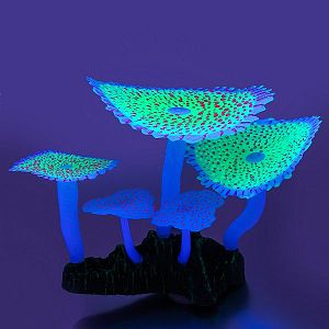 Флуоресцентная аквариумная декорация GLOXY Кораллы зонтничные зеленые, 14×6,5×12 см