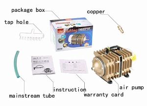 Компрессор SUNSUN Electrical Magnetic AC&nbsp;поршневый, алюминиевый корпус, 80&nbsp;Вт, 70&nbsp;л/мин
