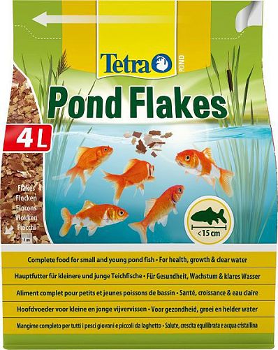 Корм Tetra Pond Flakes для прудовых молодых рыб хлопья, 4 л