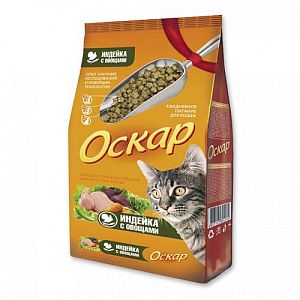 Корм ОСКАР с мясом индейки и овощами для кошек, 400 г