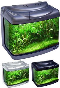 Аквариум Hailea панорамный+задняя фильтровальная система, 28&nbsp;л, титан