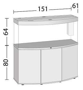 Аквариум JUWEL Вижн 450 LED белый, 450 л, 151х61×64 см