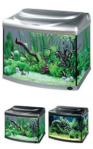 Аквариум Hailea с&nbsp;гнутым передним стеклом+ фильтр RP-400, 60&nbsp;л, серебряный