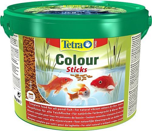 Корм Tetra Pond ColorSticks для прудовых рыб, гранулы для основного питания, 10 л