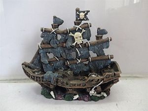 Декор Prime «Затонувший пиратский корабль малый», пластик, 210x85×185 мм