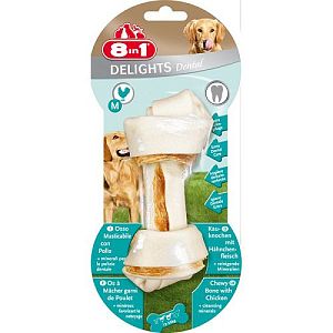 8in1 Delights Bone Дентал косточка для очистки зубов собак, с куриным мясом и семенами петрушки