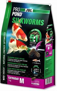 Корм-лакомство JBL ProPond Silkworms M «Шелкопряды» для средних карпов кои, 1 кг  (3 л)
