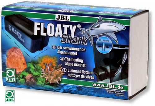 Плавающий магнитный скребок JBL Floaty Shark для аквариумных стекол до 30 мм