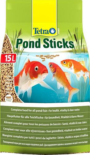 TetraPond Sticks основной корм для всех видов прудовых рыб, палочки 15 л