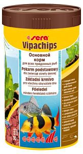 Основной корм Sera VIPACHIPS для придонных рыб, чипсы 250 мл
