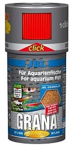 JBL Grana CLICK основной корм класса «премиум» для небольших рыб, в банке с дозатором, гранулы 250 мл
